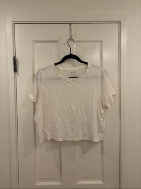Madewell Women's Cream Boxy Crop T-Shirt